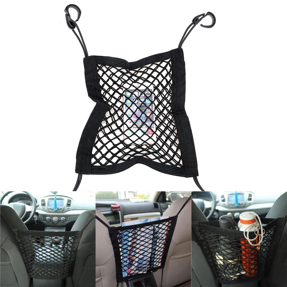 Car Storage Net Bag Organizer Holder Mesh Seat Back Hanging Trunk Luggage Hooks String Kit Off Road Car Mesh Organizer, Seat Back Net Bag, Barrier of Backseat Pet Kids Cargo Tissue Purse Holder Car Driver Storage Netting Pouch Truck Auto Accessories