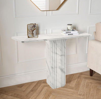 Carrara White Marble Designer Console Polished (W)15