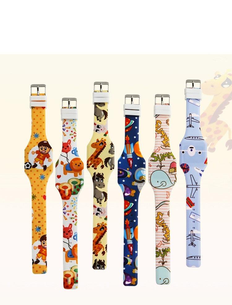 Cartoon Childrens Cute Watches LED Digital Clock Kids Student Dinosaur Digital Sport Watch For Boys Girls Kid Waterproof Electronic Functional Cute Outdoor Kids Watches