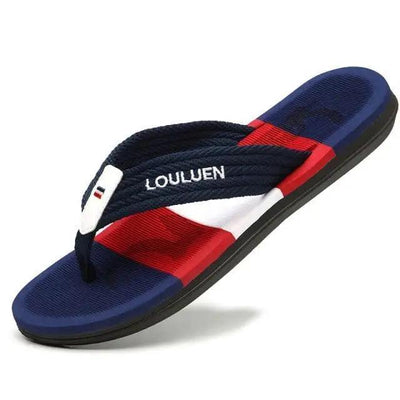 Casual Men Blue Summer Flip Flops High Quality Men Flip Flops Breathable Beach Slippers Outdoor Cool Simple Design Comfortable Walking Sandals
