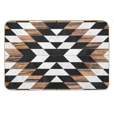 Urban Tribal Pattern No.13 - Aztec - Concrete And Wood Bath Mat