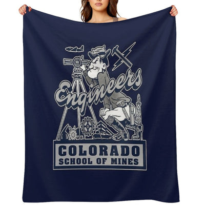 Vintage Colorado School of Mines Engineering Electrical Mechanical Chemical T-Shirt Multi-functional Throw Blanket