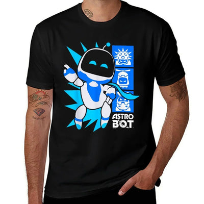 Astro Bot Rescue Mission Victory Pose Game Ribbed Collar T-Shirt