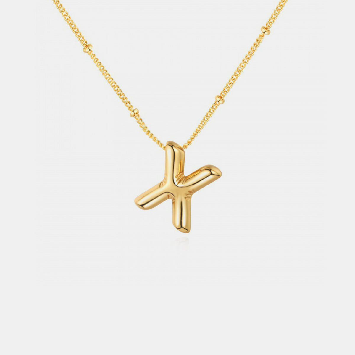 Gold Initial Letter Pendant Necklace