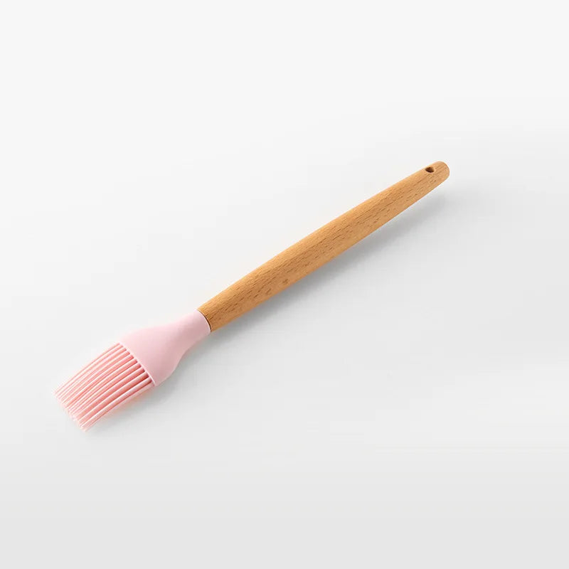1Pc Psilicone Kitchen Utensils Set Non-Stick Cookware for Kitchen Wooden Handle Spatula Egg Beaters Kitchenware Accessories