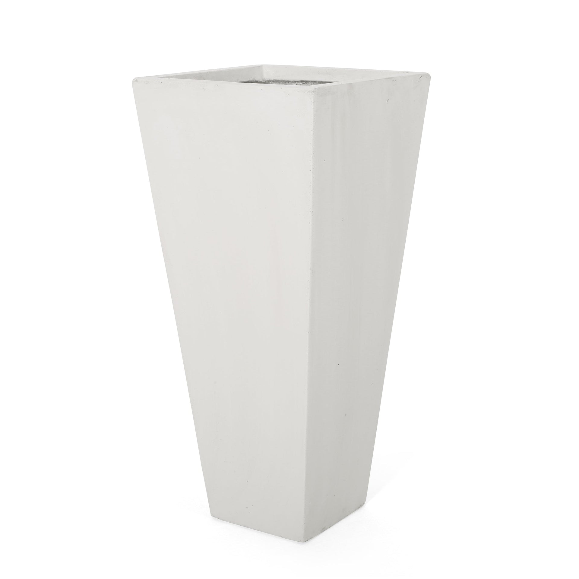13' x 28.5' Modern Outdoor MGO Cast Stone Planter, White