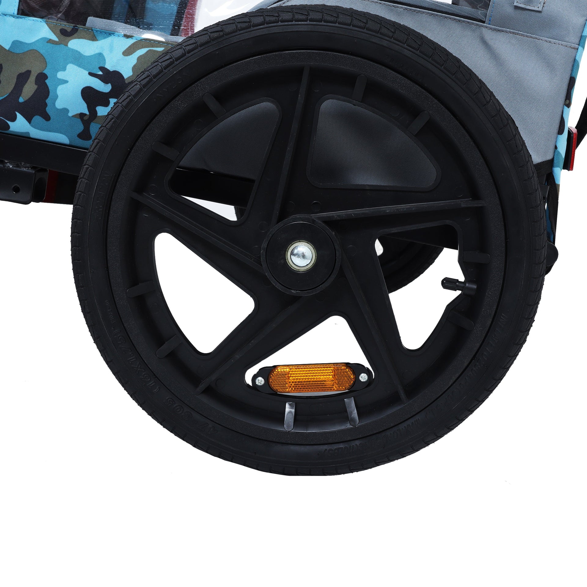 Outdoor Heavy Duty Collapsible Pet Bike Trailer with 16-Inch All-Terrain Wheels & Universal Hitch – Foldable Dog/Cargo Carrier Cart for Bicycles, blue, grey