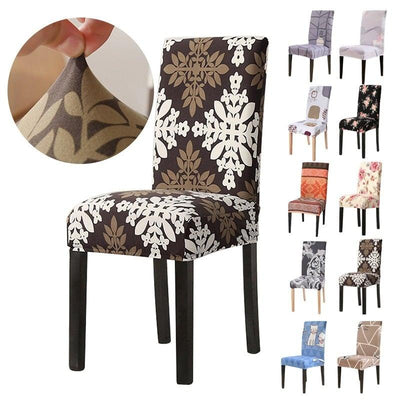 Chair Cover Simple Home Printed Chair Cover Household Thickened Fleece Chair Cover Universal KitchenDining Chair Cover Spandex tretch Removable Washable Dining Room Chair Protector Slipcovers/Home Decor Dining Room Seat Cover