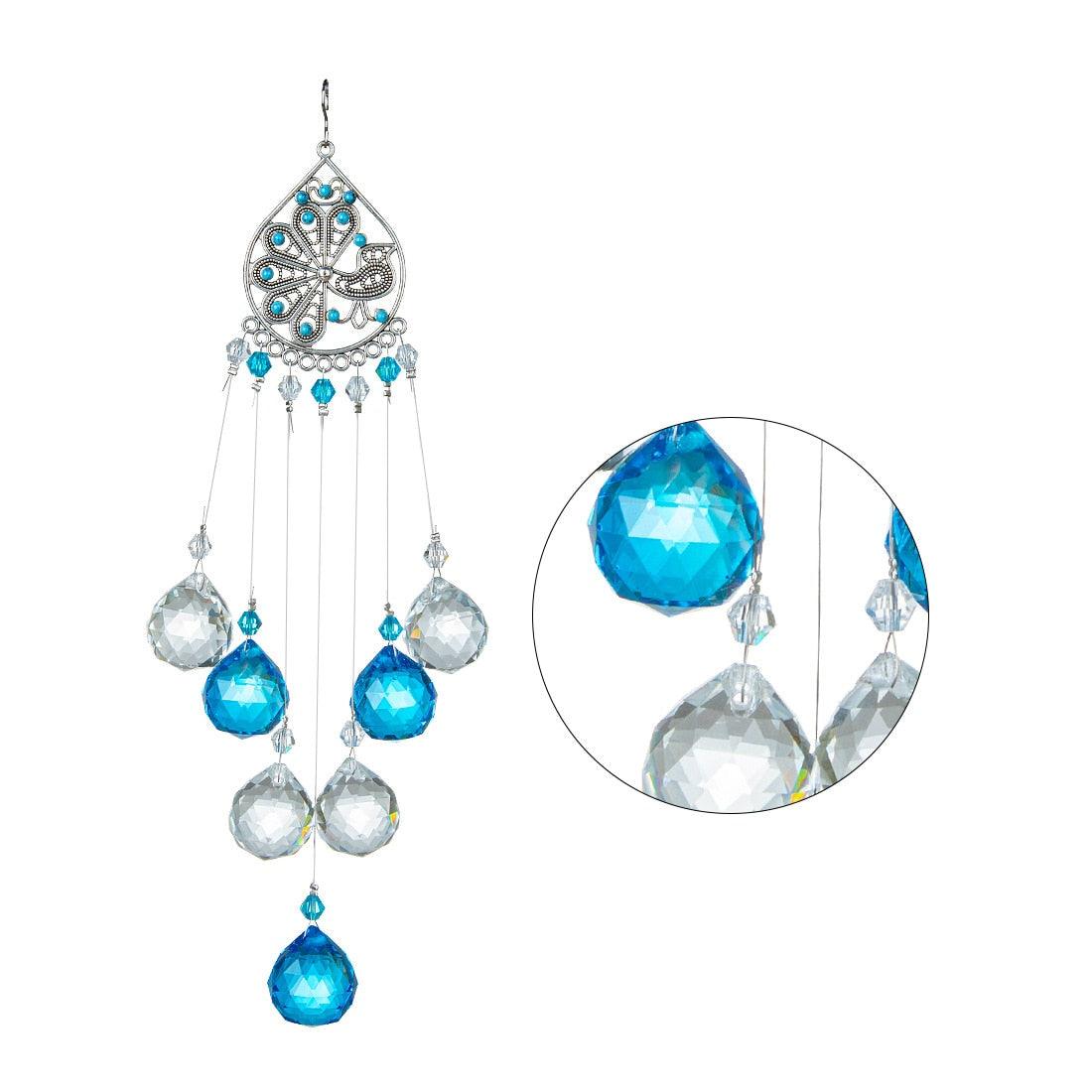 Chandelier Wind Chimes Crystal Prisms Hanging Sun Catcher Beads Chain Sphere Chandelier Lamps Light Pendant for Christmas Day Wedding Plants Cars Window Décor Rainbow Window Curtains Pendant Home Decor Gifts