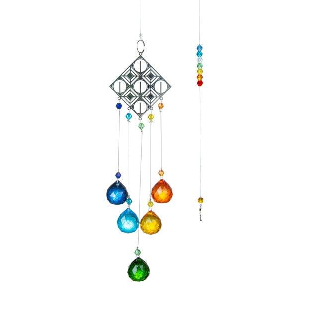 Chandelier Wind Chimes Crystal Prisms Hanging Sun Catcher Beads Chain Sphere Chandelier Lamps Light Pendant for Christmas Day Wedding Plants Cars Window Décor Rainbow Window Curtains Pendant Home Decor Gifts