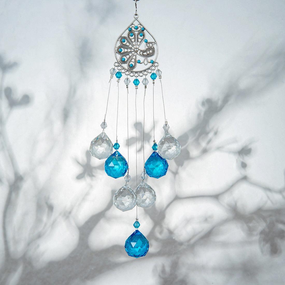Chandelier Wind Chimes Crystal Prisms Hanging Sun Catcher Beads Chain Sphere Chandelier Lamps Light Pendant for Christmas Day Wedding Plants Cars Window Décor Rainbow Window Curtains Pendant Home Decor Gifts