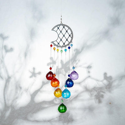 Chandelier Wind Chimes Crystal Prisms Hanging Sun Catcher Beads Chain Sphere Chandelier Lamps Light Pendant for Christmas Day Wedding Plants Cars Window Décor Rainbow Window Curtains Pendant Home Decor Gifts
