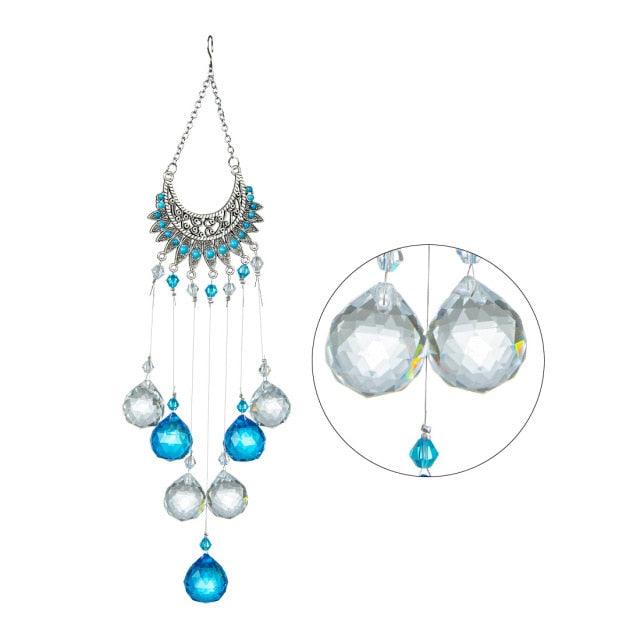 Chandelier Wind Chimes Crystal Prisms Hanging Sun Catcher Beads Chain Sphere Chandelier Lamps Light Pendant for Christmas Day Wedding Plants Cars Window Décor Rainbow Window Curtains Pendant Home Decor Gifts