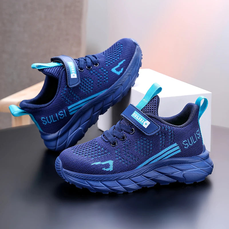 Children's sports shoes seasonal flying woven men's shoes breathable men's and women's casual running shoes for children