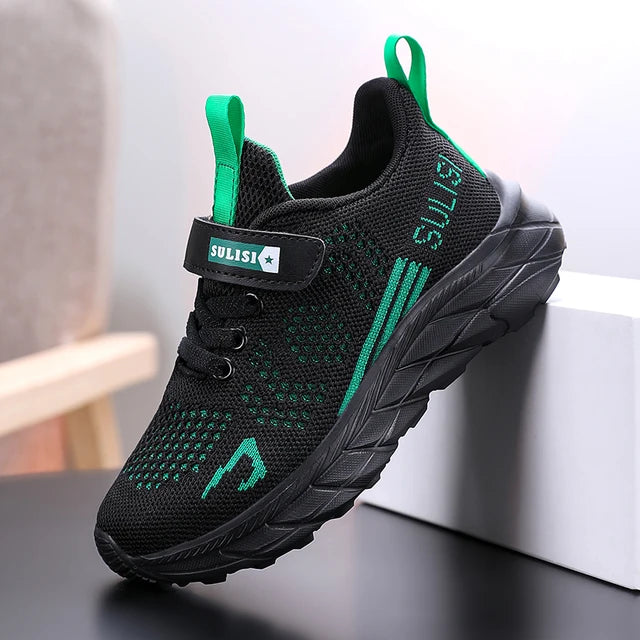 Children's sports shoes seasonal flying woven men's shoes breathable men's and women's casual running shoes for children