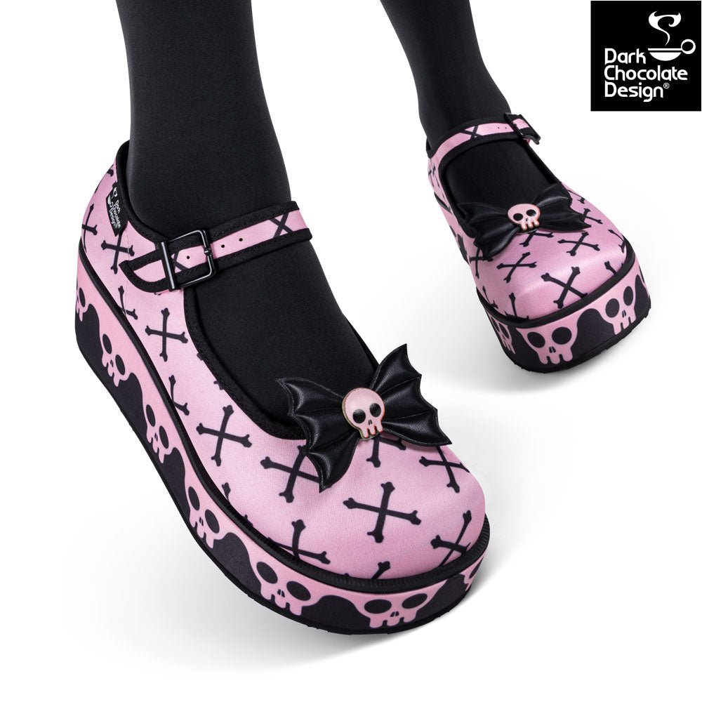 Chocolaticas® Pink Bones Women's Mary Jane Platform