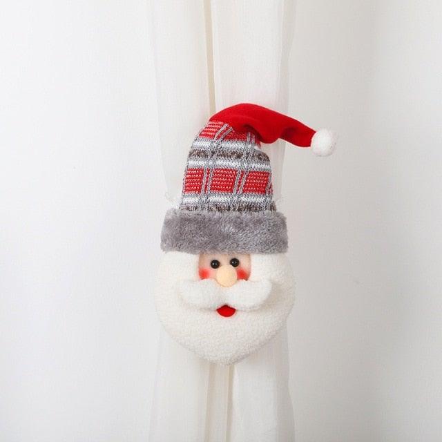 Christmas Curtain Holder Merry Christmas Decorations For Home Ornaments New Year Santa Claus Xmas Curtain Home Decor Santa Snowman Reindeer Merry Christmas Window Decoration Curtain Holdbacks Ties Christmas Tree Ornaments Decoration Ideas For Living Room