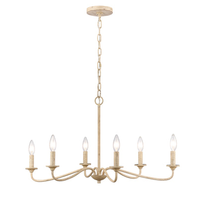 Ellisville 30'' Wide 6-Light Chandelier - Antique Cream