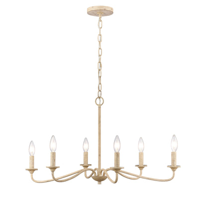 Ellisville 30'' Wide 6-Light Chandelier - Antique Cream