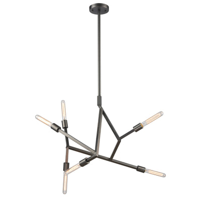 Freeform 28'' Wide 6-Light Chandelier - Dark Graphite
