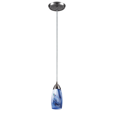 Milan 3'' Wide 1-Light Mini Pendant - Satin Nickel with Mountain Glass