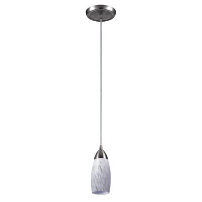 Milan 3'' Wide 1-Light Mini Pendant - Satin Nickel with Snow White Glass