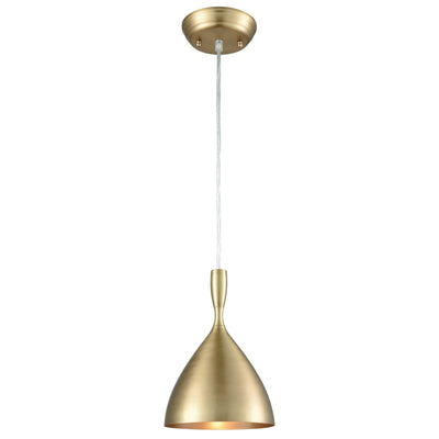 Spun Aluminum 7'' Wide 1-Light Mini Pendant - French Brass