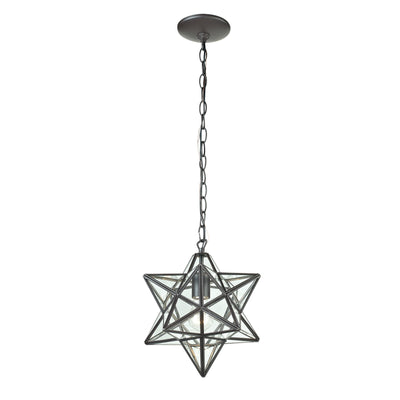 Moravian Star 9'' Wide 1-Light Mini Pendant - Oil Rubbed Bronze