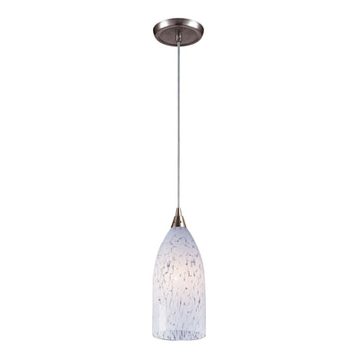 Verona 5'' Wide 1-Light Mini Pendant - Satin Nickel with Snow White Glass