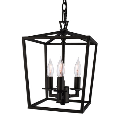 Cage 10.25'' Wide 3-Light Mini Pendant - Matte Black