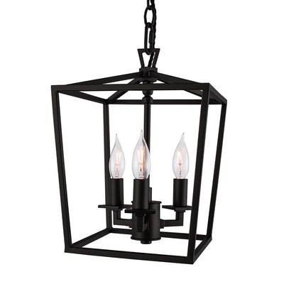 Cage 10.25'' Wide 3-Light Mini Pendant - Matte Black