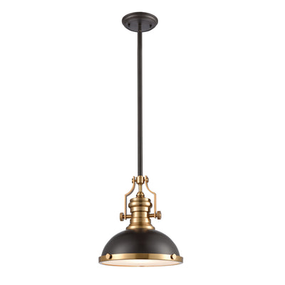 Chadwick 13'' Wide 1-Light Pendant - Satin Brass with Matte Black