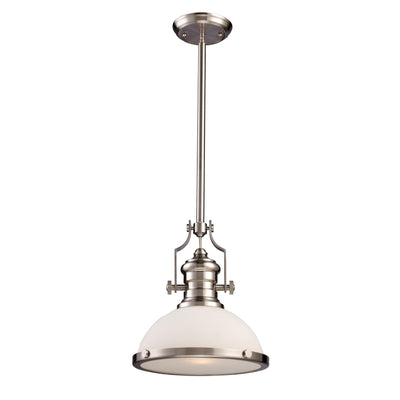 Chadwick 13'' Wide 1-Light Pendant - Satin Nickel with White Frosted