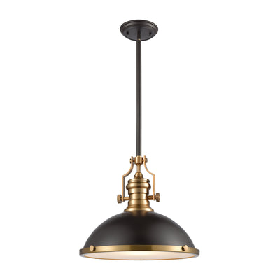 Chadwick 17'' Wide 1-Light Pendant - Matte Black and Satin Brass