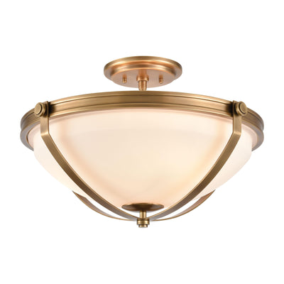 Connelly 19'' Wide 3-Light Semi Flush Mount - Brass