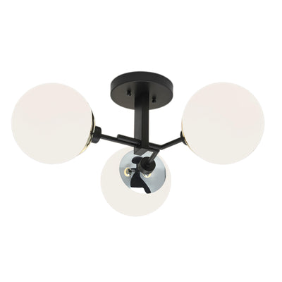 Triple Play 24.5'' Wide 3-Light Semi Flush Mount - Polished Nickel