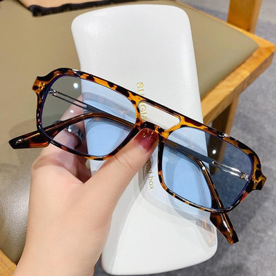 Classic Fashionable Retro Shape Double Bridges Style Women Sunglasses Polarized Square Sunglasses for Women Men Classic Pink Gradient Eyewear Trending Sunglasses