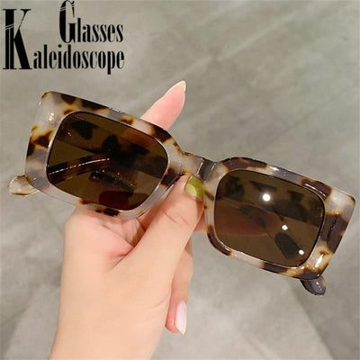Classic New Rectangle Shape Sunglasses For Women Rectangle Sunglasses for Women 90’s Vintage Shades Square Thick Frame Glasses Luxury Design New Small Square Eyewear Decent Shades