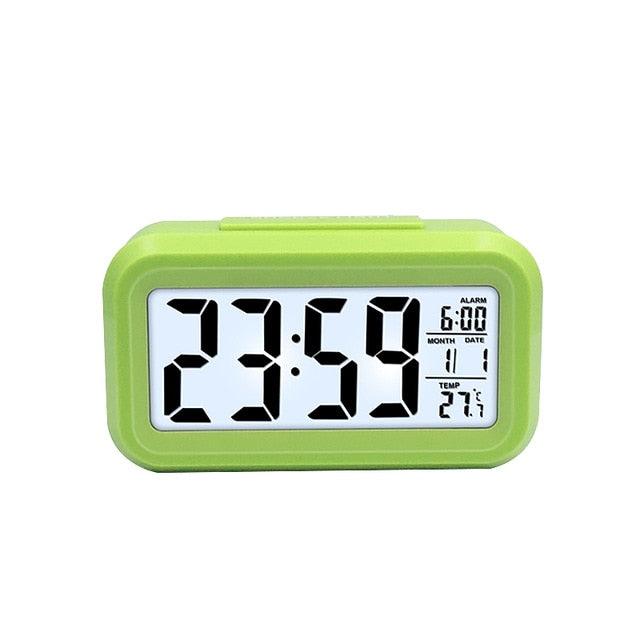 Clocks LED Wooden Alarm Clock Watch Wooden Wood Clock New Version LED Alarm Digital Desk Clock Adjustable Brightness, Alarm Time, Displays Time Date Temperature Table Voice Control Digital Wood Electronic Desktop Table