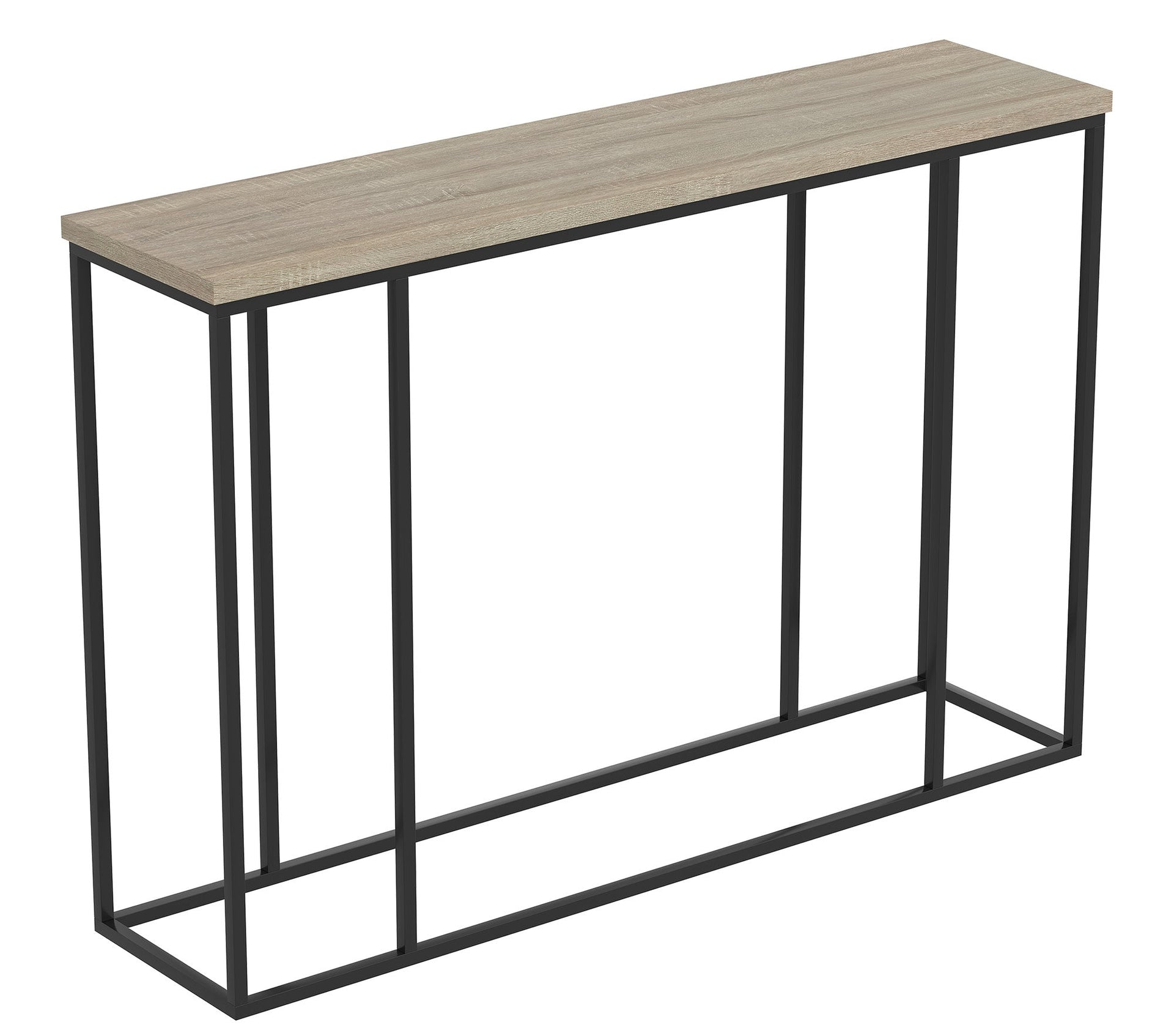 Console Sofa Table Dark Taupe Black Metal