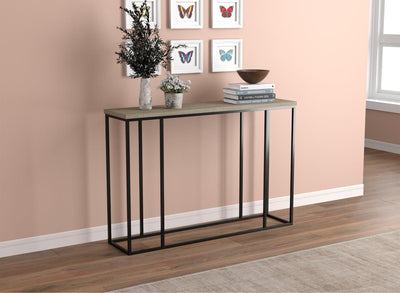 Console Sofa Table Dark Taupe Black Metal