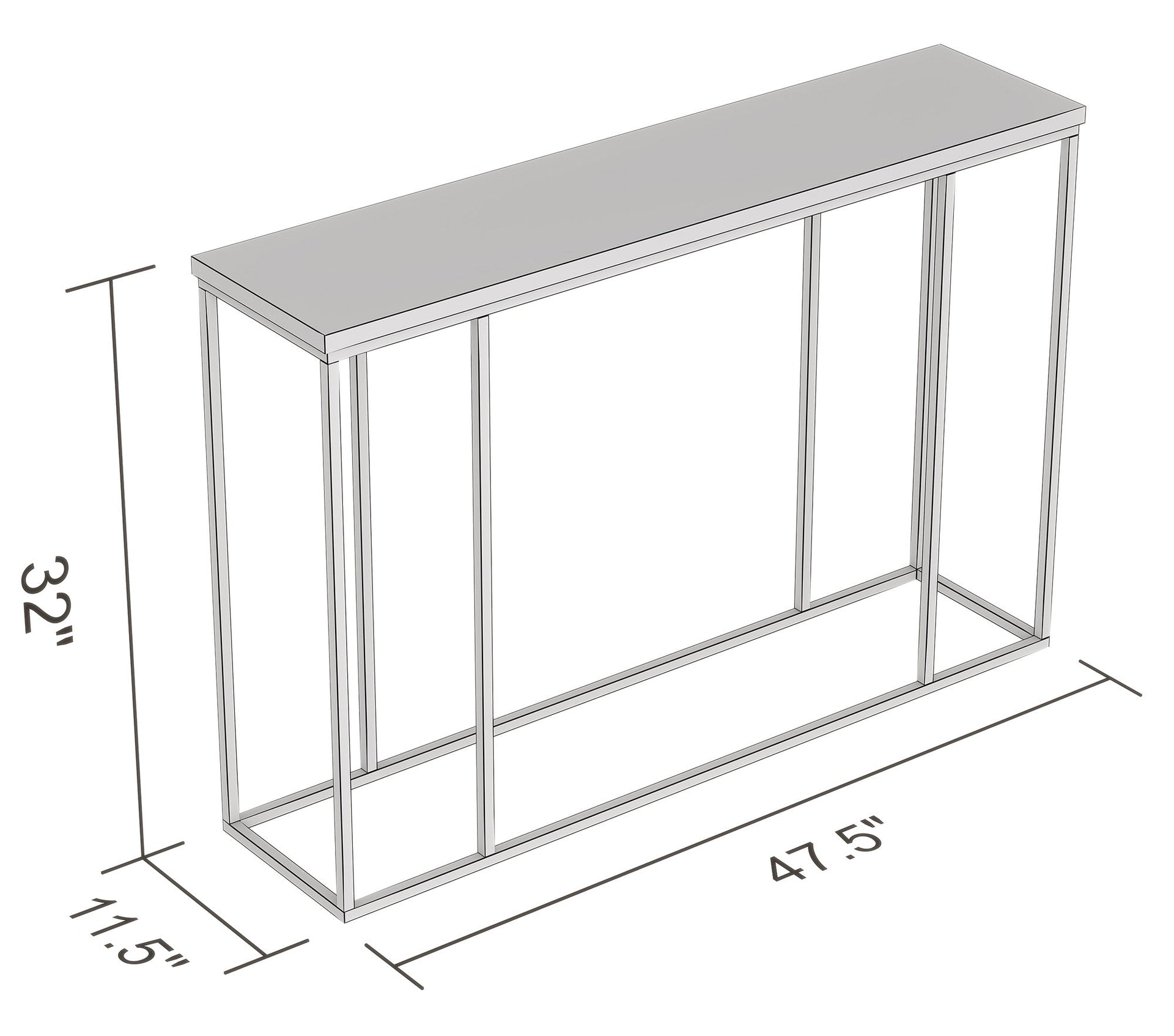 Console Sofa Table Dark Taupe Black Metal