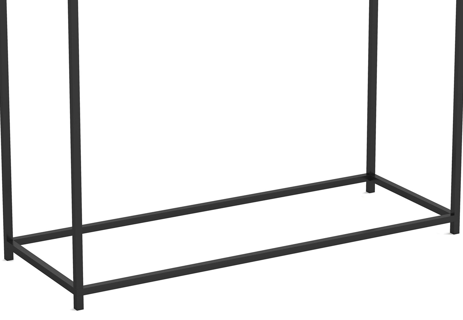 Console Sofa Table White Top Black Metal Base