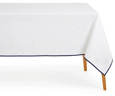 Navy Blue Embroidered Tablecloth