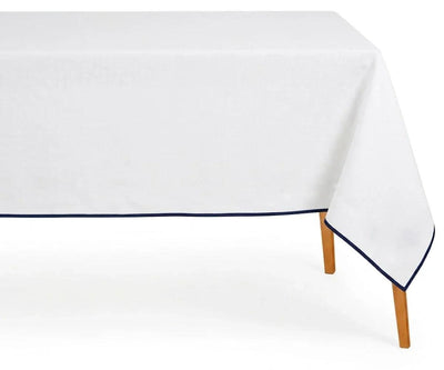Navy Blue Embroidered Tablecloth