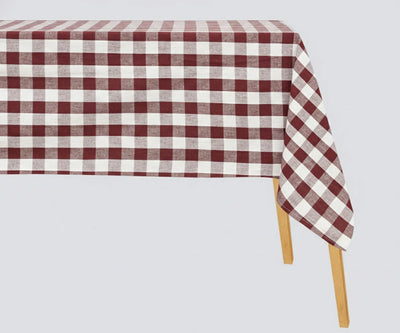 Dark Red Tablecloth - Plaid