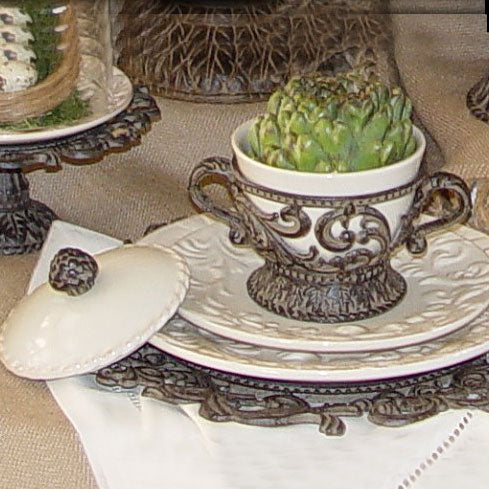 Acanthus Stoneware Covered Soup Bowl