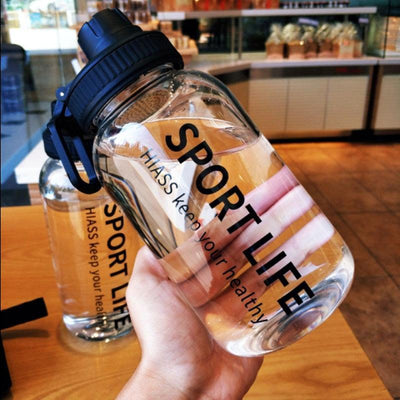 Creative Water Bottle Glass Drink Bottles For Camping Hiking Climbing Sport Bottle Portable Bottle Drinkware Eco-friendly Wide Mouth Glass Drinking Water Bottle Reusable Sport Water Bottles for Gym Hiking