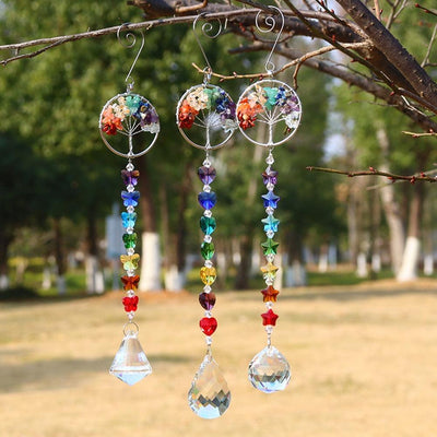 Crystal Wind Chime Star Moon Pendant Sun Plated Crystal Rainbow Sun-catcher Glass Beads Ball Pendant Hanging Prism Drop Sun Catchers For Windows Home Garden Decoration Gift Colorful Beads Hanging Drop for Outdoor Indoor Garden Decor
