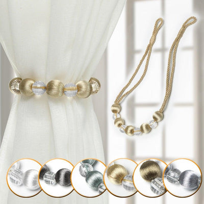 Curtain Tie Backs Rope Curtain Tiebacks With Bling Crystal Beads Curtain Decor Accessories Clips Curtain Holders For Drape Durable Tie Backs Drapery Holdbacks Holder For Window Curtain Panels Drapes Home Decor